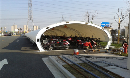  Membrane structure electric bicycle shed of Zhoupu Hospital