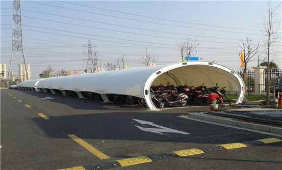  Membrane structure electric bicycle shed of Zhoupu Hospital