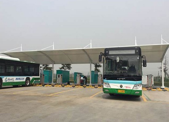新能源公交车膜结构充电桩雨棚