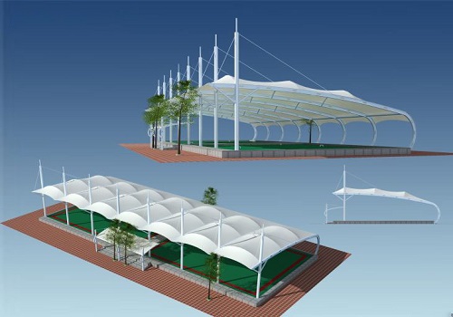 网球场膜结构顶棚雨棚