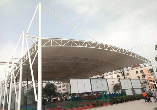 钢膜结构篮球场雨棚顶棚
