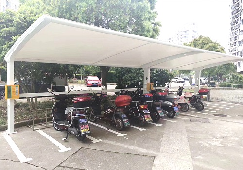 小区钢膜结构电动车充电桩雨棚