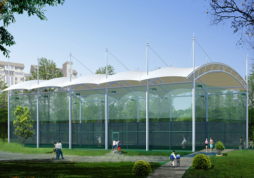 室外网球场钢膜结构顶棚
