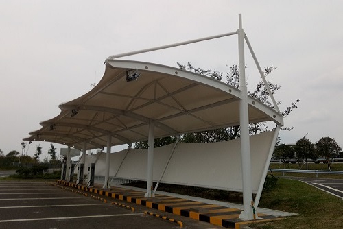 膜结构电动汽车充电桩雨棚